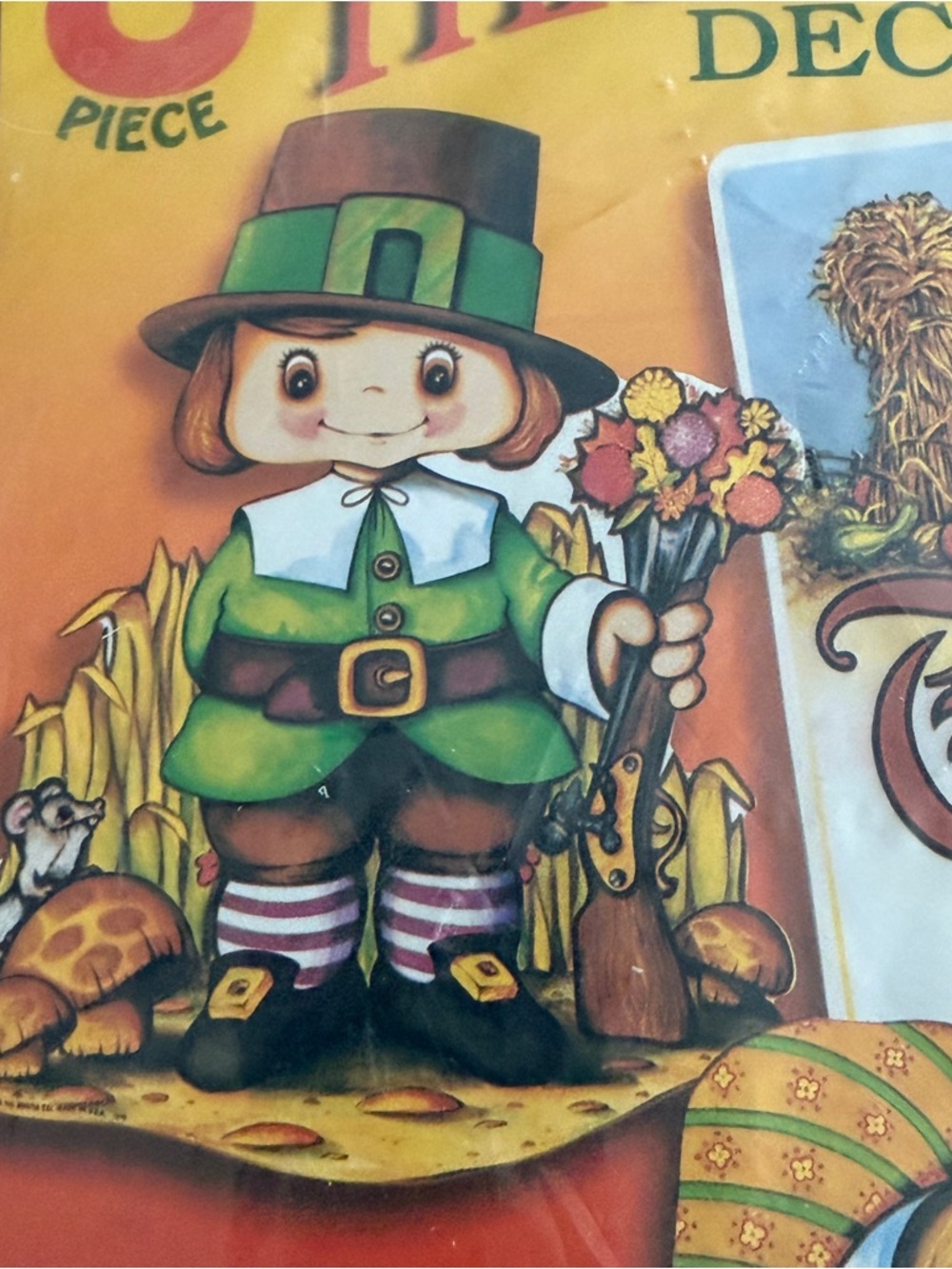 Vintage Beistle Thanksgiving Decorama 8 Piece Set Paper Tissue 1979 1995 NOS New - Picture 6 of 14